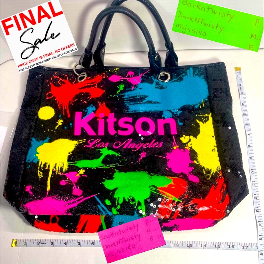 Beautiful KITSON painted sequin tote PRICE FIRM!
